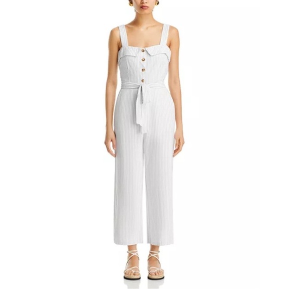 English Factory Striped Belted Jumpsuit – Size S MSRP $120 - Picture 4 of 7